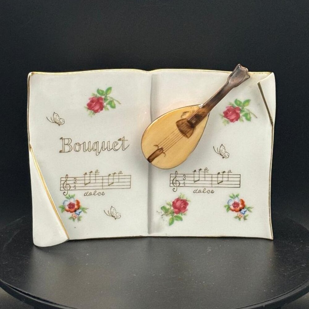 Vintage Hand Painted Lenwile China Ardalt Japan Music Wall Pocket Planter